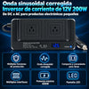 Convertidor de corriente de 12v a 110v para carro